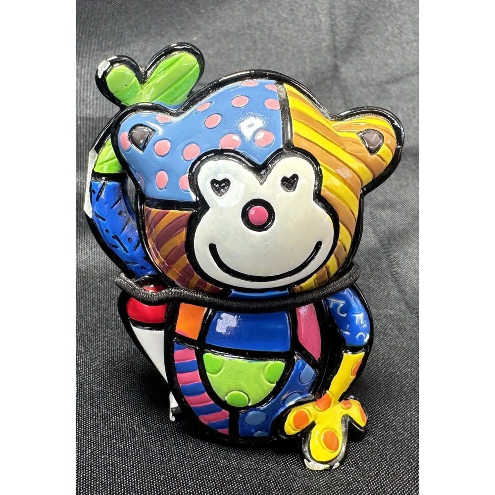Romero Britto Monkey " Cheeky"  #14072 Retired  2010 ~ 2.5" Read Damage